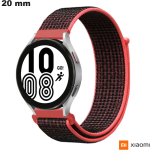 Armband Schwarz Stoff Xiaomi 20 mm für Uhr / Kostenloser Versand ab 20€