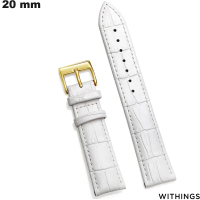 Verkauf von Weißem Echtlederarmband für Withings Uhr 20mm