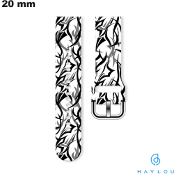 Armbanduhr Silikon Haylou Weiß Ethnisch 20mm (RS4, LS02)