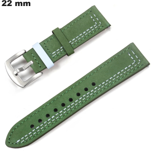 Uhrenarmband 22 mm Echtes Leder Grün \ Kostenloser Versand