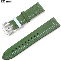 Uhrenarmband 22 mm Echtes Leder Grün \ Kostenloser Versand