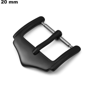 Boucle 20 mm Edelstahlarmband Schwarz Dornschließe günstig