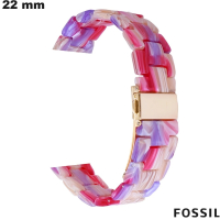 Bracelet de montre Fossil Rose Résine 22mm \ Livraison Offerte