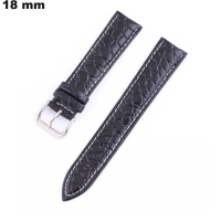 Armband 18mm Schwarz Krokodiloptik Echtleder kaufen