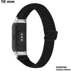 Bracelet Nylon pour montre Samsung Noir 16 mm