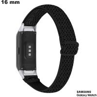 Bracelet Nylon pour montre Samsung Noir 16 mm