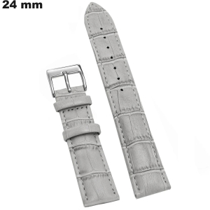 Armband 24 mm Uhr Grau Echtes Leder \ Kostenloser Versand ab 20€