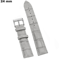 Armband 24 mm Uhr Grau Echtes Leder \ Kostenloser Versand ab 20€