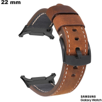 Armband 22mm Braun Smartwatch Leder Samsung ● Premium-Qualität