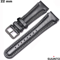 Armband smartwatch Echte Leer Zwart Suunto 22 mm van hoge kwaliteit