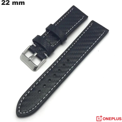 Pulseira de Couro Verdadeiro Preto smartwatch 22 mm OnePlus
