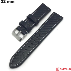 Bracciale in vera pelle nera smartwatch 22 mm OnePlus economico Bracciale in vera pelle nera smartwatch 22 mm OnePlus economico