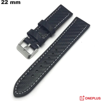 Bracelet Cuir véritable Noir smartwatch 22 mm OnePlus pas cher