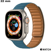 Bracelet montre 22mm Apple Watch Silicone Bleu