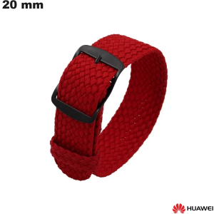 Bracciale in nylon da 20 mm per smartwatch Huawei di qualità, rosso Bracciale in nylon da 20 mm per smartwatch Huawei di qualità, rosso