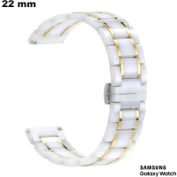 Weißes Keramikarmband für Samsung Uhren 22 mm kaufen Luxus