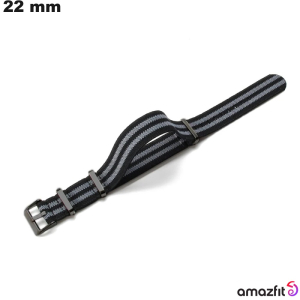 Armband 22mm Uhr Nylon Schwarz Amazfit \ Einfache Montage