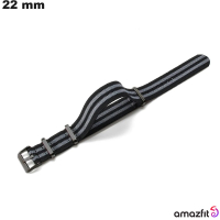 Armband 22mm Uhr Nylon Schwarz Amazfit \ Einfache Montage