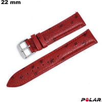 Armbanduhr Smartwatch 22 mm Polar Rot Echtes Leder von hoher Qualität