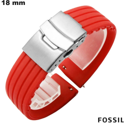 Bracelet Fossil Silicone Rouge 18 mm de smartwatch