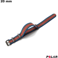 Horlogearmband 20mm Multicolor Nylon Polar # Gratis Verzending v.a. 20€