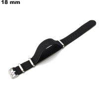 Armbanduhr Stoff 18 mm Schwarz: Schneller Versand