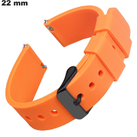 Bracelet antiallergie 22 mm Orange pour montre Caoutchouc de qualité