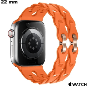 Bracelet 22 mm Orange smartwatch Apple Watch Caoutchouc de qualité