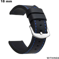 Armband Withings Kunstleder 18mm Uhr Schwarz ● Premium-Qualität