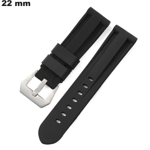 Pulsera Negra para reloj de Silicona 22mm ● Envío Gratis