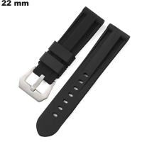 Bracelet Noir pour montre Silicone 22mm ● Livraison Gratuite