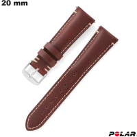 Koop Echte Bruine Leren Horlogeband 20mm voor Polar smartwatch