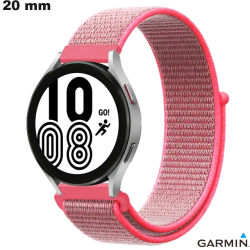 Bracelet 20 mm Rose Garmin pour montre Nylon