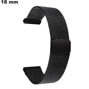 Bracciale 18mm Nero con maglie milanesi | Spedizione 24h