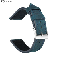 Bracelet pour montre Cuir véritable 20mm Bleu | Envoi Rapide