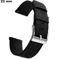 Armband Stoff für Uhr 22 mm Schwarz - Schneller Versand