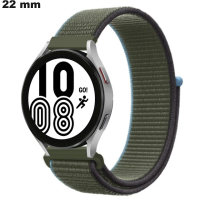 Gurt Nylon Klettverschluss für 22 mm Uhr Grün / Versand in 24h