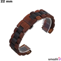 Bracciale vintage 22 mm Rosso Amazfit Legno \ Miglior Prezzo