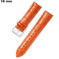 Koop Echte Leren Oranjekleurige Armband 18mm voor Horloge