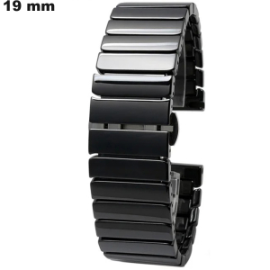 Armband Schwarz 19 mm Uhr Keramik / Versand in 24h