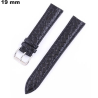 Armband Schwarz 19mm Echtes Leder Croco-Stil von hoher Qualität