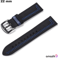 Bracciale 22mm Amazfit smartwatch Vera pelle Nera di qualità