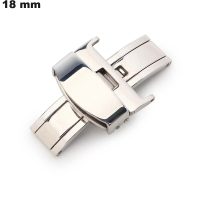 Fermoir horloge Roestvrijstaal Vlinder 18 mm Zilver van kwaliteit