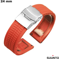 Slimme horlogearmband van rubber 24 mm rood voor Suunto