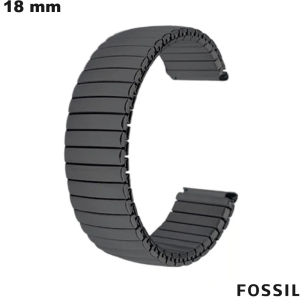 Bracelet Acier Inox Fossil Noir Élastique