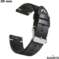 Comprar Bracelete de Couro Verdadeiro Preto 20 mm para smartwatch Suunto