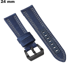 Armband für Uhr Blau Stoff 24 mm: Premium-Qualität