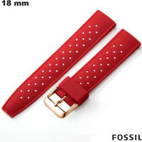 Armband für Smartwatch 18 mm Rotes Silikon von Fossil in hoher Qualität