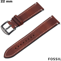 Echte bruine leren armband voor kwalitatieve Fossil smartwatch