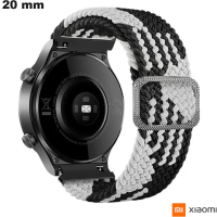 Armband 20mm für Xiaomi Uhr Schwarzes Gewebe / Premium-Qualität